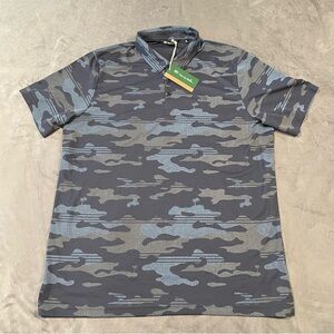 Travis Mathew Polo Shirt Mens 3XL Blue Camo BEachside Stealth Golf NWT
